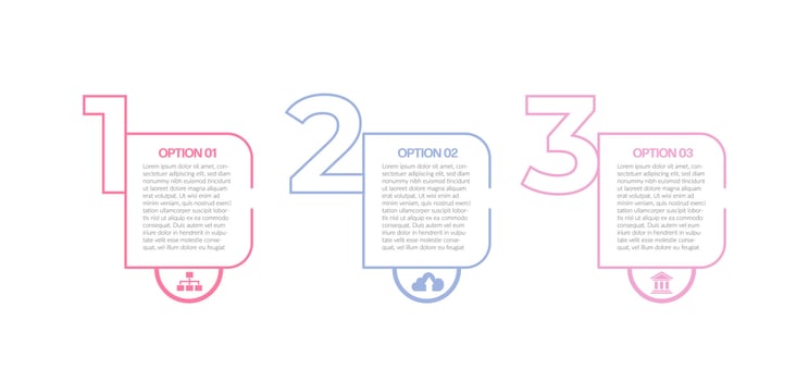 Infographic template with four options for each step vector