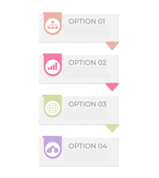Infographic template with four options vector