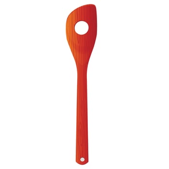 Salad spatula. Wooden spoon. Vector stock illustration. Isolated on a white background.