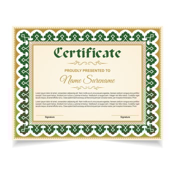 Certificate or diploma design vector