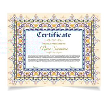 Certificate or diploma design vector