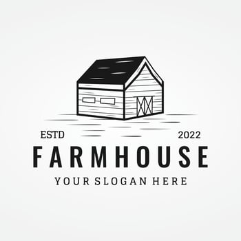 Home or barn logo template design or organic farm barn and vintage animal farm house.Vintage country logo. vector