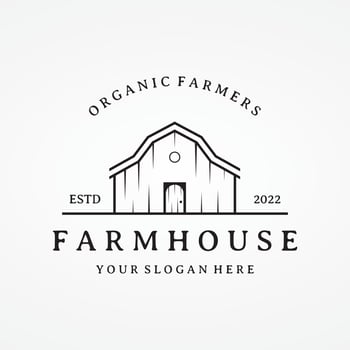 Home or barn logo template design or organic farm barn and vintage animal farm house.Vintage country logo. vector