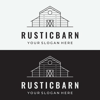 Home or barn logo template design or organic farm barn and vintage animal farm house.Vintage country logo. vector