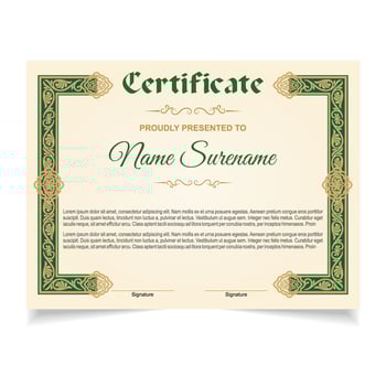 Certificate or diploma design vector