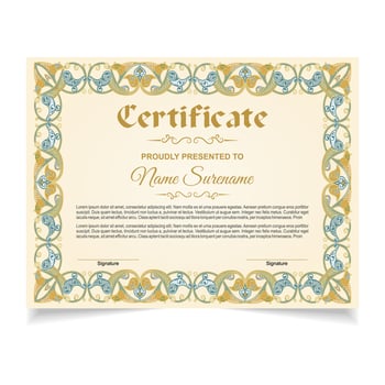 Certificate or diploma design vector