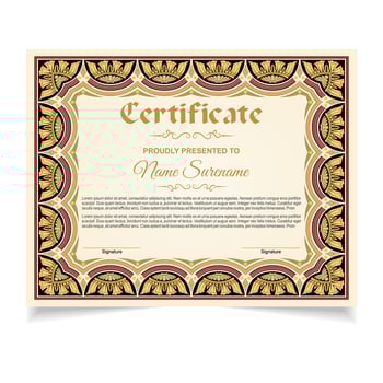 Certificate or diploma design vector