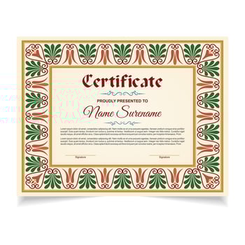 Certificate or diploma design vector