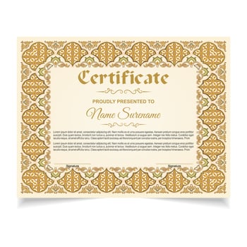 Certificate or diploma design vector