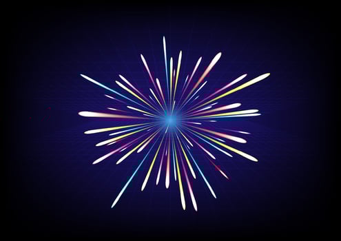 Fireworks on a dark blue background vector