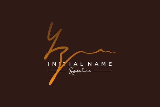 Initial YZ signature logo template vector. Hand drawn Calligraphy lettering Vector illustration.