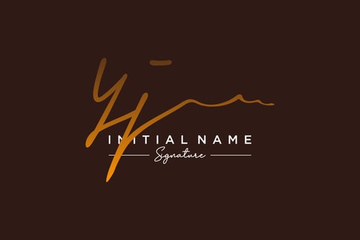 Initial YJ signature logo template vector. Hand drawn Calligraphy lettering Vector illustration.