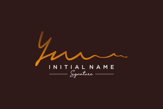 Initial YM signature logo template vector. Hand drawn Calligraphy lettering Vector illustration.