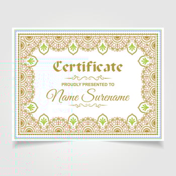 Certificate or diploma design vector