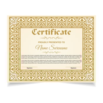 Certificate or diploma design vector