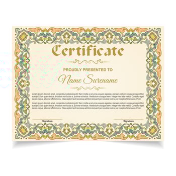 Certificate or diploma design vector