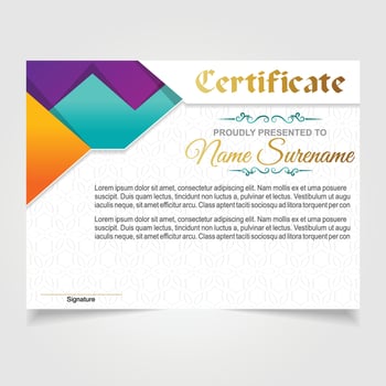 Certificate or diploma design vector