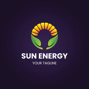 flat design renewable energy logo template vector
