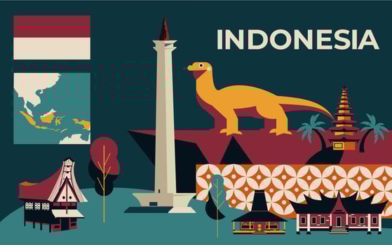 Indonesia travel and tourism vector