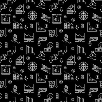 Devaluation outline pattern - Economic Problems seamless background vector