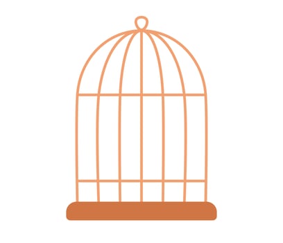 Bird cage icon. Empty birdcage. Vector flat illustration