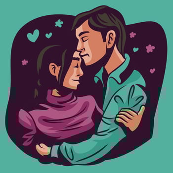 valentine day couple pose vector