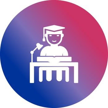 Unique Studying on Desk Vector Icon