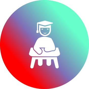 Unique Studying on Desk Vector Icon