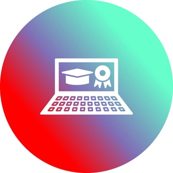 Unique Online Degree Vector Icon