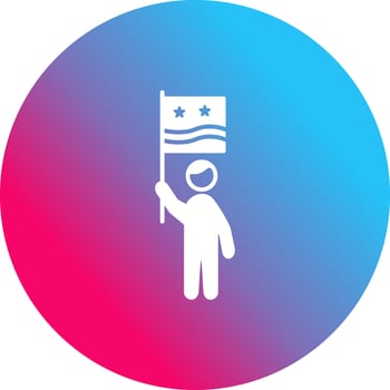Raising Flag Vector Icon