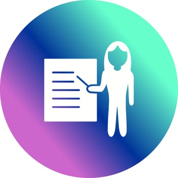 Unique Female Presenter Vector Icon