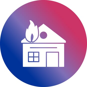 Unique House on Fire Vector Icon