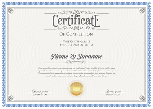 Certificate or diploma retro design template vector