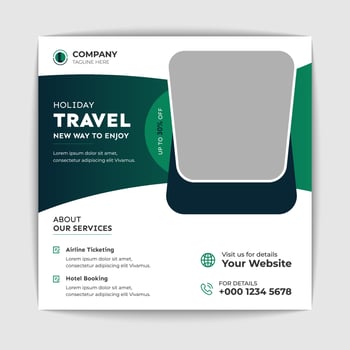 Travel social media banner vector