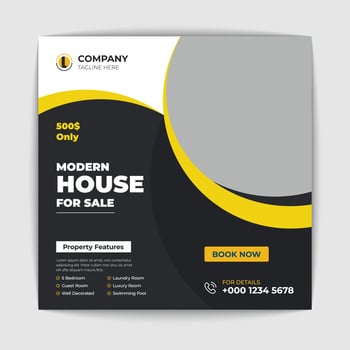 Real estate social media banner vector
