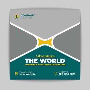 Travel social media banner vector