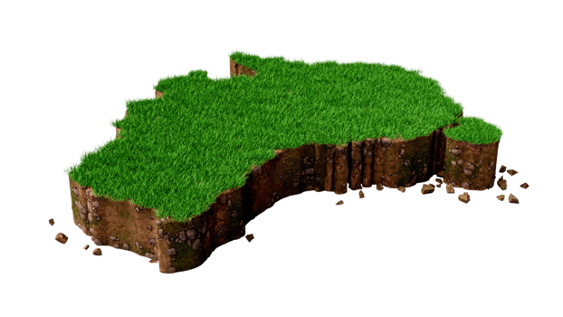 Australia country Grass and ground texture map 3d illustration png