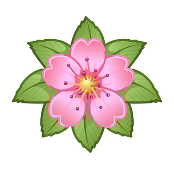 Simple pink flower Large size of emoji spring flower vector