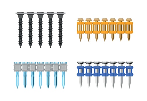Set of Fasteners vector