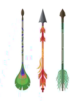 Set of Arrows with Feathers vector