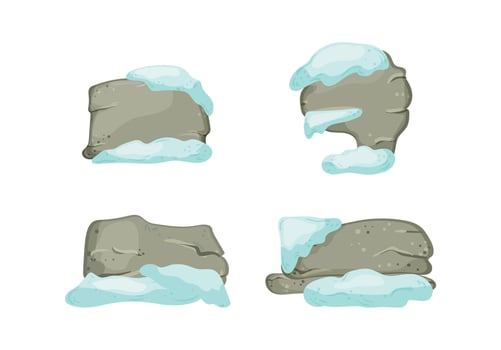 Stone and Wooden Banners in the Snow vector