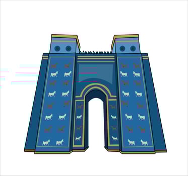Ishtar gate vector illustration on white background