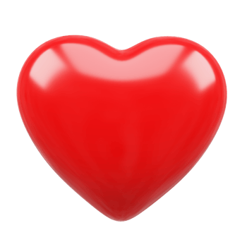3D rendering heart love for valentine png