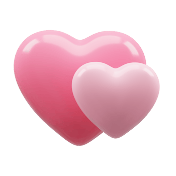 3D rendering heart love for valentine png
