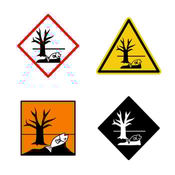 various environmental hazard sign suitable for climate change illustration vector