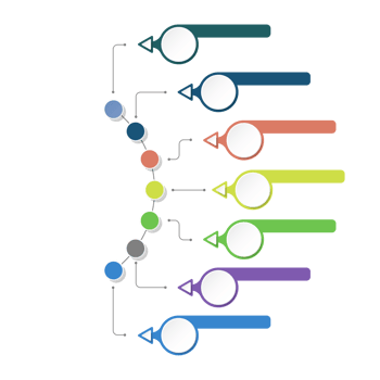 Infographic with 7 steps, process or options. png