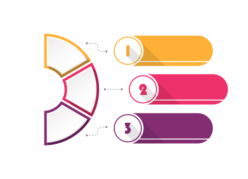 Infographic with 3 steps, process or options. png