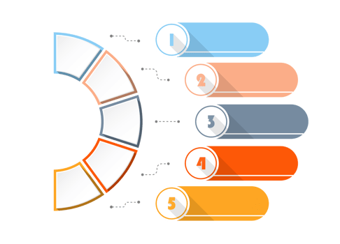 Infographic with 5 steps, process or options. png