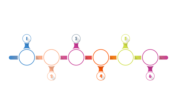 Infographic with 6 steps, process or options. png