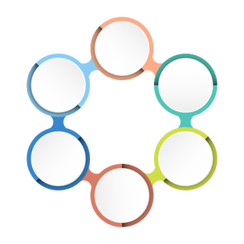 Infographic with 6 steps, process or options. png